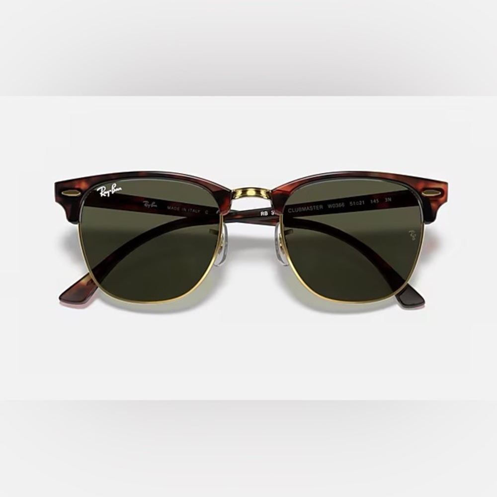 Ray-Ban Polished Tortoise on Gold Clubmaster Classic Sunglasses